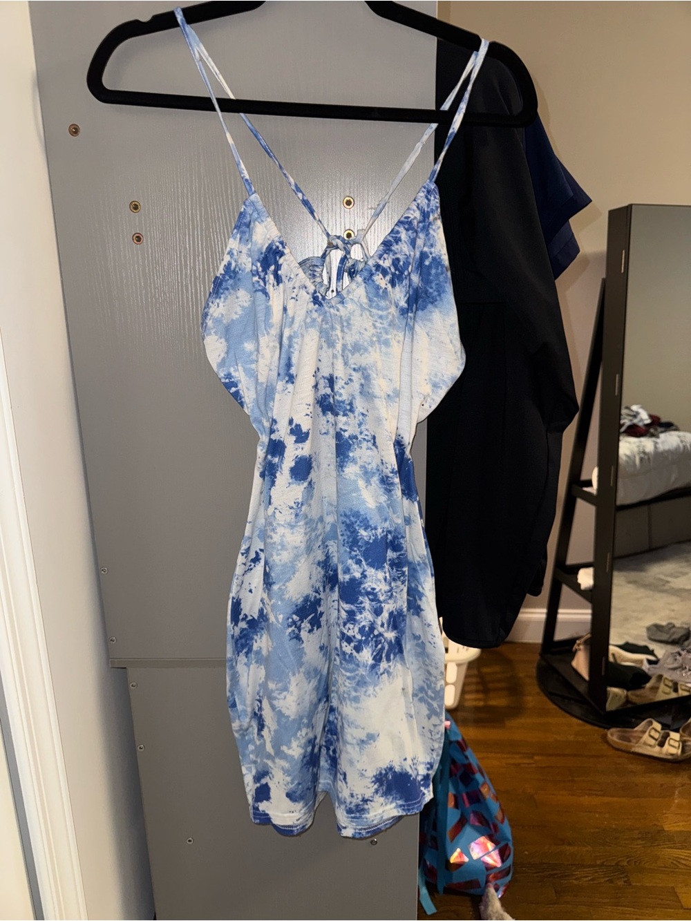 SHEIN blue tie-dye mini dress size S